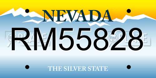 RM55828 Nevada License Plate