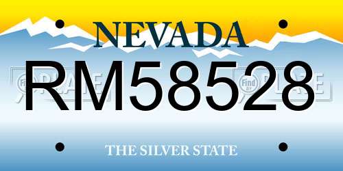 RM58528 Nevada License Plate