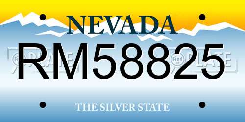 RM58825 Nevada License Plate