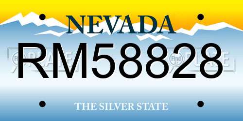 RM58828 Nevada License Plate