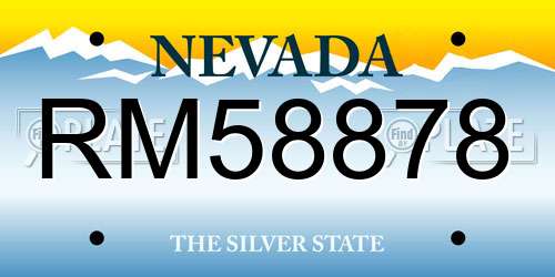 RM58878 Nevada License Plate