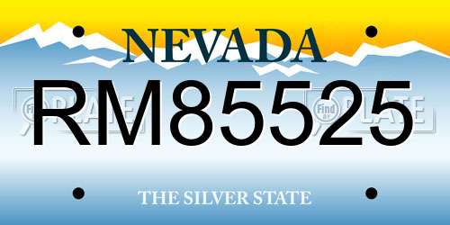 RM85525 Nevada License Plate