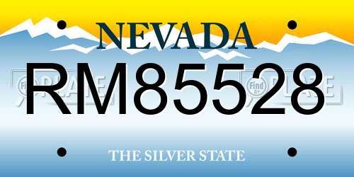 RM85528 Nevada License Plate