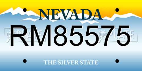 RM85575 Nevada License Plate