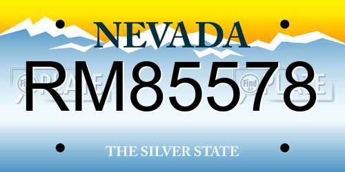 RM85578 Nevada License Plate