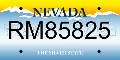 RM85825 Nevada License Plate