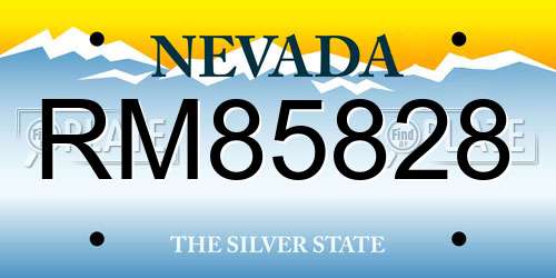 RM85828 Nevada License Plate