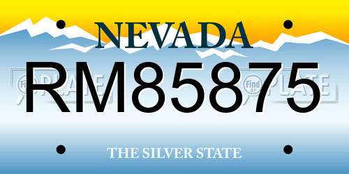 RM85875 Nevada License Plate