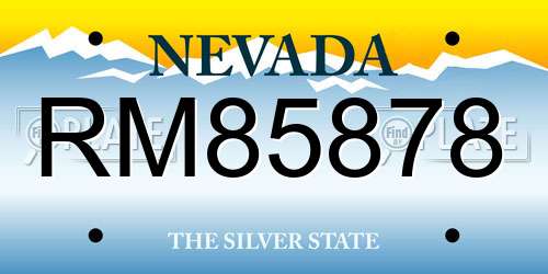 RM85878 Nevada License Plate