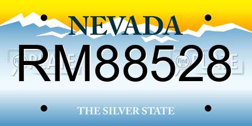 RM88528 Nevada License Plate