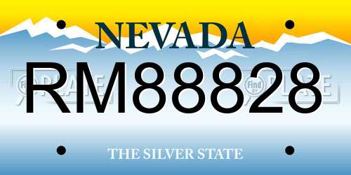 RM88828 Nevada License Plate