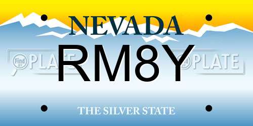 RM8Y Nevada License Plate