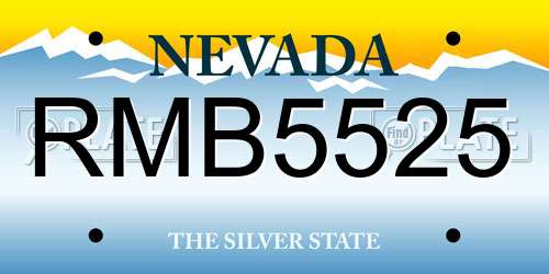 RMB5525 Nevada License Plate