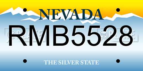 RMB5528 Nevada License Plate