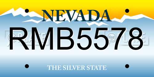 RMB5578 Nevada License Plate