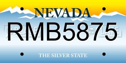 RMB5875 Nevada License Plate