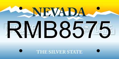 RMB8575 Nevada License Plate