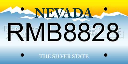 RMB8828 Nevada License Plate