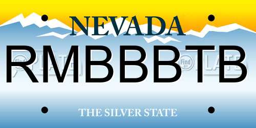 RMBBBTB Nevada License Plate