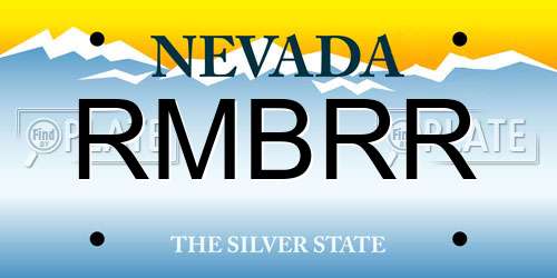RMBRR Nevada License Plate