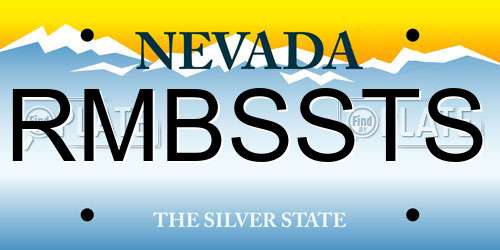 RMBSSTS Nevada License Plate