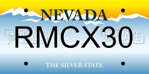 RMCX30 Nevada License Plate