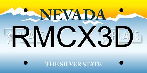 RMCX3D Nevada License Plate