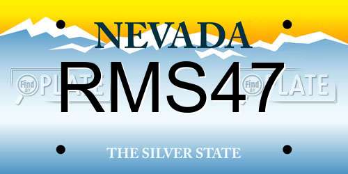 RMS47 Nevada License Plate