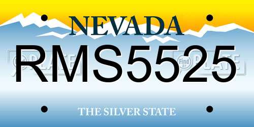 RMS5525 Nevada License Plate