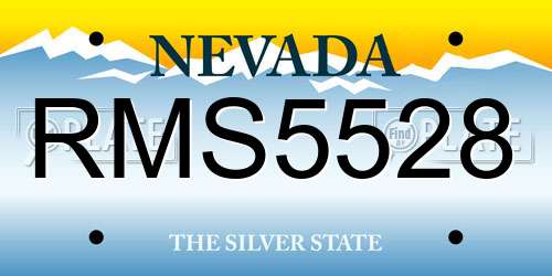 RMS5528 Nevada License Plate