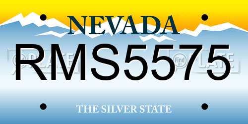 RMS5575 Nevada License Plate