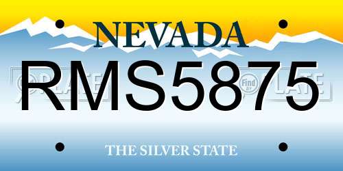 RMS5875 Nevada License Plate