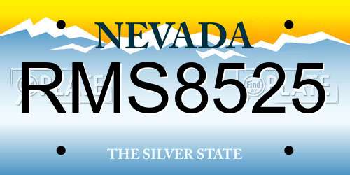 RMS8525 Nevada License Plate