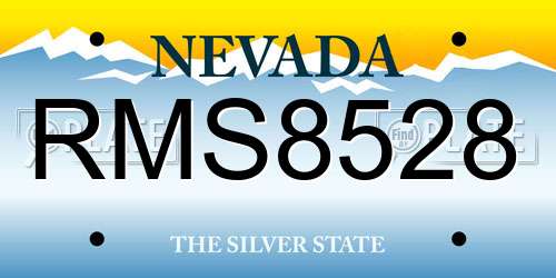 RMS8528 Nevada License Plate