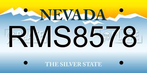 RMS8578 Nevada License Plate