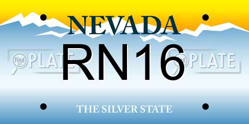 RN16 Nevada License Plate