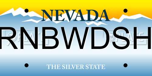 RNBWDSH Nevada License Plate