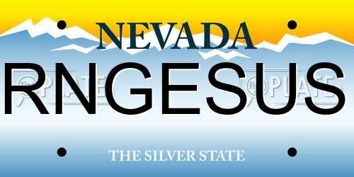 RNGESUS Nevada License Plate