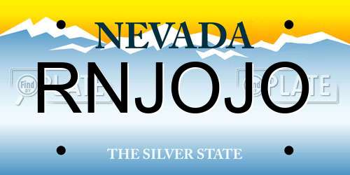 RNJOJO Nevada License Plate