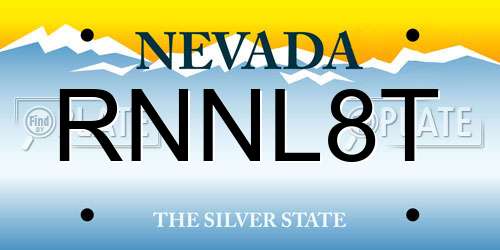 RNNL8T Nevada License Plate