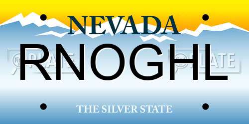 RNOGHL Nevada License Plate