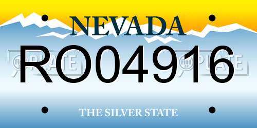 RO04916 Nevada License Plate