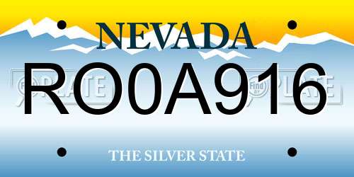 RO0A916 Nevada License Plate