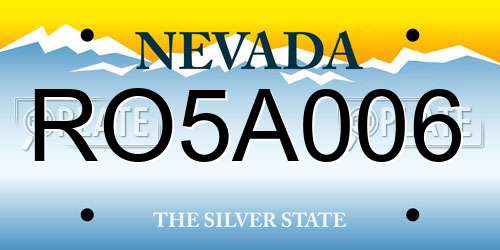 RO5A006 Nevada License Plate