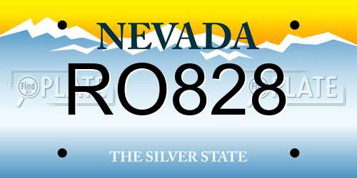 RO828 Nevada License Plate