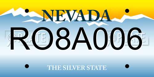 RO8A006 Nevada License Plate