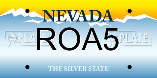 ROA5 Nevada License Plate