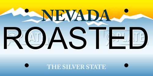 ROASTED Nevada License Plate