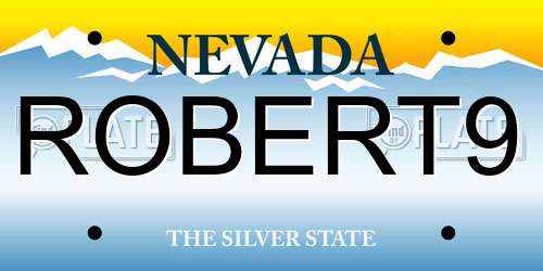 ROBERT9 Nevada License Plate