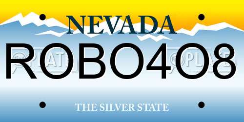 ROBO4O8 Nevada License Plate